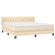 Vidaxl Box spring postelja z vzmetnico krem 160x200 cm blago