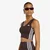 Modrček adidas Essentials 3 Stripes Seamless Bralette Aurora Coffee S