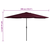 Vrtni suncobran s metalnim stupom 390 cm bordo