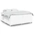 Vidaxl Box spring postelja z vzmetnico bela 200x200 cm umetno usnje