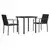 3-dijelni vrtni blagovaonski set s jastucima poliratan i čelik