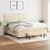 Vidaxl Box spring postelja z vzmetnico krem 180x200 cm blago