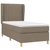 Greatstore Box spring postelja z vzmetnico taupe 90x190 cm blago
