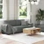 Dvodijelni set sofa s jastucima, tamno siva tkanina