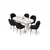 Hanah Home Trpezarijski set, 7 komada, Crni