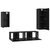 Set TV komoda Zidne 4 pcs Crni hrast Konstruirano drvo