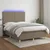 Vidaxl Box spring postelja z vzmetnico LED taupe 140x200 cm blago
