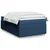 Vidaxl Box spring postelja z vzmetnico modra 120x190 cm blago
