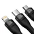 shumee Kabel 4-v-1 USB+USB-C na USB-C/iPhone Lightning/micro USB 1,2 m - črn