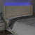 Vidaxl vidaXL Vzglavje postelje z LED zaslonom, kremno, 203x16x118/128 cm, blago