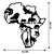 Wallity Zidna dekoracija African 2, 52x57 cm, 1.2mm, Crna
