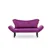 Atelier del Sofa Dvosed na razvlačenje Chatto 140x70x65cm Ljubičasti