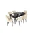 Hanah Home Set Trpezarijski sto i 6 stolica Nef, Krem-crni