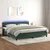 Vidaxl Box spring postelja z vzmetnico LED tem. zelena 200x200cm žamet