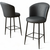HANAH HOME Set 2 barske stolice Uras Anthracite Black