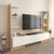 Hanah Home TV Komoda Ava, 183,6x140x31,7 cm, Belo-Hrast
