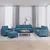 4-dijelna sofa garnitura plavi baršun