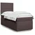 Vidaxl Box spring postelja z vzmetnico temno rjav 90x190 cm blago