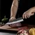Damaskasti kuhinjski nož ZE-37430 - Santoku / Smeđa KP37430