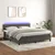 Vidaxl Box spring postelja z vzmetnico LED temno siva 160x200 cm žamet