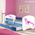 Drveni dječji krevet 140×70 s bočnom stranicom i dodatnom ladicom na izvlačenje - plavi - 21