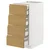 METOD / MAXIMERA Pod.elem.4fronta/2donj/3sred.fioke, bela/Voxtorp im. hrastovine, 40x60 cm