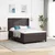 Vidaxl LED Box Spring Postelja Temno rjava 140 x 190 cm blago