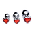 Booty Sparks Red Heart Gem Anal Plug Set