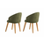 HANAH HOME Set 2 stolice Bentley Green Dark Oak