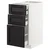 METOD / MAXIMERA Pod.elem.3front/2dnj/1srd/1vis.fiok, bela/Lerhyttan crno bajcovano, 40x60 cm