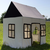 CHILDHOME Otroška hišica 125x95x145 cm platno bela in črna