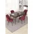 Hanah Home trpezarijski set Nef, sto na razvlačenje i 4 stolice, ploča u dekoru drveta Baroque, bordo tkanina Jerry