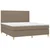 Vidaxl Box spring postelja z vzmetnico LED taupe 160x200 cm blago