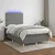 vidaXL Box spring postelja z vzmetnico LED temno siva 120x190 cm blago