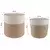 Set saksija za biljke 2 pcs Prirodna i bijela O 28 x 28 cm