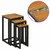 vidaXL Nesting miza 3 pcs Rjava Trden tikov les