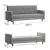 Atelier del Sofa Trosed na razvlačenje Hiko Svetlosivi