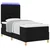 LED Box Spring Krevet s uzglavljem Crna 90 x 200 cm tkanina