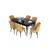 Hanah Home Set Trpezarijski sto i 6 stolica Eva, Oker-crni