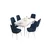 Hanah Home Set Trpezarijski sto i 6 stolica Are, Plavo-beli