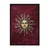 WallXpert uramljena slika 115256, zlatno sunce sa licem na bordo pozadini, 50 x 70 cm, crni ram