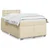 Vidaxl Box spring postelja z vzmetnico krem 120x200 cm blago