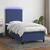 Vidaxl Box spring postelja z vzmetnico LED modra 90x190 cm blago