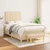 Vidaxl Box spring postelja z vzmetnico krem 120x190 cm blago