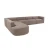 Atelier del Sofa Ugaona garnitura Mora X-Oval-L1-O1-O1-R1, 320x235x69 cm, Smeđa