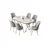 Hanah Home Set Trpezarijski sto i 6 stolica Lai, Sivo-beli