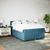 Vidaxl Box spring postelja z vzmetnico modra 160x200 cm žamet