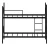 Hanah Home Krevet na sprat Defne, 90x200 cm, Crni