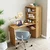 Hanah Home 2077 radni sto s policom 143,2 × 143,2 × 50 cm, atlantski bor