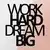 Wallity Zidna dekoracija Work Hard Dream Big Metal Decor, 65 x 70 cm, Crna